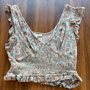 Floral Ruffle Top